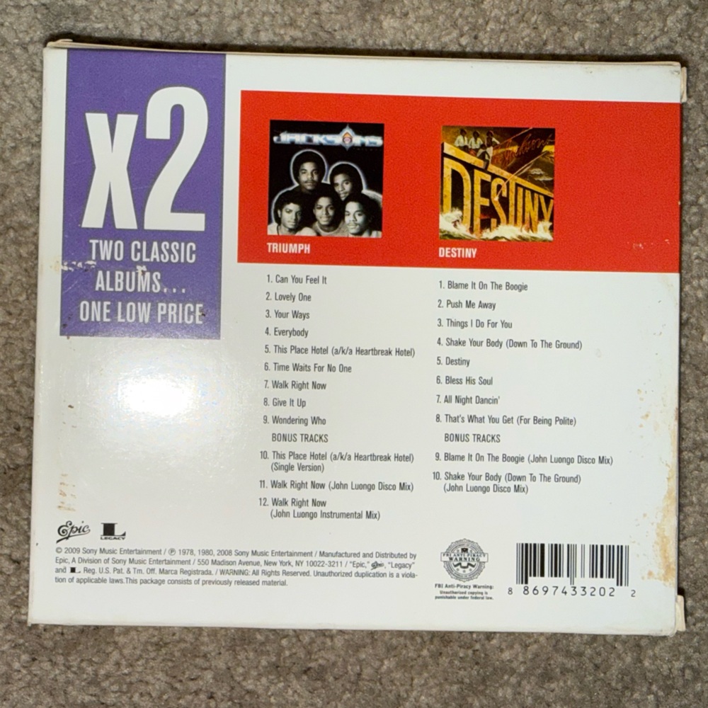 The Jacksons X2 Album Set Triumph/Destiny CD - Picture 2 of 4